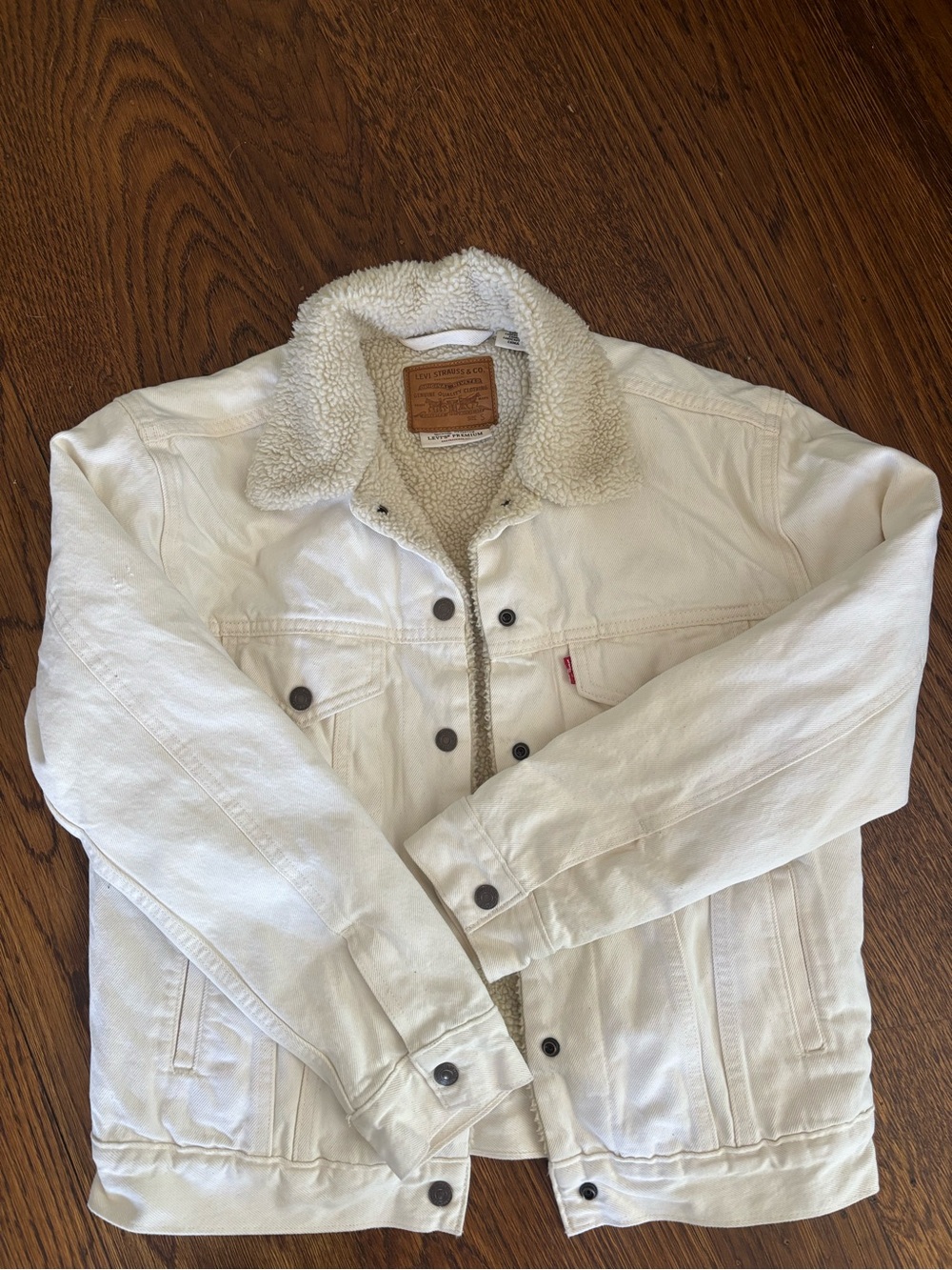 Levi's White Sherpa-Lined Denim Jacket